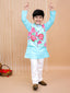 Kid One Floral Print Cotton Kurti Sharara With Dupatta Set With Floral Cotton Kurta And Pajama With Jacket Set Turquoise
