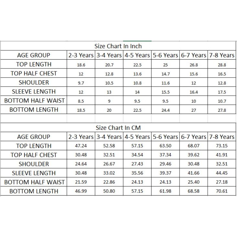 Size Chart