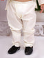 Kid One Full Sleeves Zig Zag Embroidered Cotton Kurta Pyjama Set For Boys Offwhite