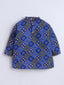 Kid One Infants Bandhej Print Cotton Kurta With Pyjama Set For Boys Blue