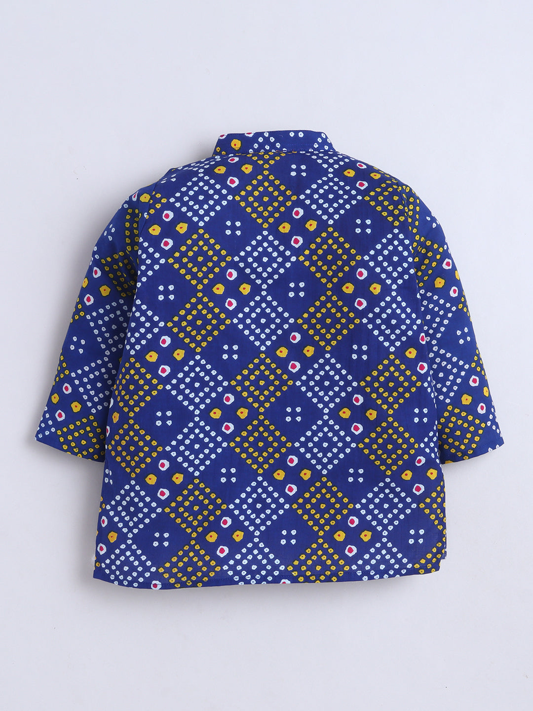 Kid One Infants Bandhej Print Cotton Kurta With Pyjama Set For Boys Blue