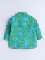 Kid One Infants Bandhej Print Cotton Kurta With Pyjama Set For Boys Green