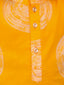 Kid One Full Sleeves Printed Cotton Kurta Pyjama Set For Boys Orange