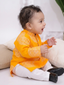 Kid One Infant Full Sleeves Printed Cotton Kurta Pyjama Set For Boys Orange