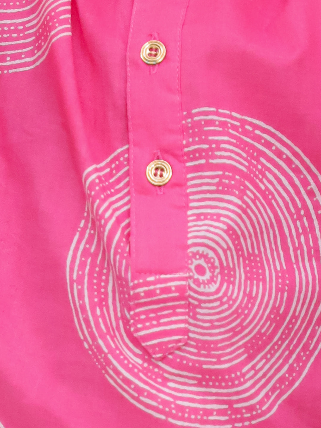 Kid One Infant Full Sleeves Printed Cotton Kurta Pyjama Set For Boys Pink