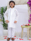Kid One Pure Cotton Chikankari  Kurta Pajama Set For Boys White