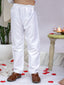 Kid One Pure Cotton Chikankari  Kurta Pajama Set For Boys White