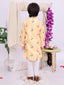 Kid One Peacock Printed Kurti Dhoti & Dupatta Set With Printed Kurta & Pyjama Set - Green & Yellow
