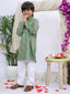 Kid One Sequins Work Kurta Pyjama Set For Boys Green