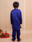 Kid One Kurta Pajama With Embroidered Jacket For Boys Navy