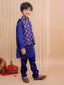 Kid One Kurta Pajama With Embroidered Jacket For Boys Navy