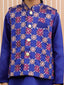 Kid One Kurta Pajama With Embroidered Jacket For Boys Navy