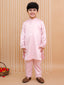 Kid One Kurta Pajama With Embroidered Jacket For Boys Peach