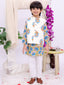 Kid One Phool Bahar Pure Cotton Kurta Pajama With Jacket Set For Boys Blue