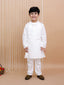 Kid One Bandhani Bundi Jacket With Kurta Pyjama Set For Boys Green