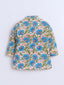 Kid One Infants Phool Bahar Pure Cotton Kurta Pajama With Jacket Set For Boys Blue