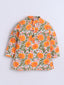 Kid One Infants Phool Bahar Pure Cotton Kurta Pajama With Jacket Set For Boys Orange