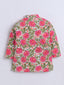 Kid One Infants Phool Bahar Pure Cotton Kurta Pajama With Jacket Set For Boys Pink