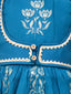 Kid One Block Print Anarkali Pant With Dupatta For Girls Blue