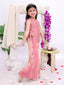 Kid One Royal Silk Zari Embroidery Mehreen Top Plazzo Set For Girls Pink