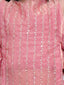 Kid One Royal Silk Zari Embroidery Mehreen Top Plazzo Set For Girls Pink