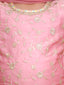 Kid One Royal Silk Zari Embroidered Kurti Plazzo With Dupatta Set For Girls Pink