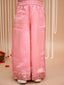 Kid One Royal Silk Zari Embroidered Kurti Plazzo With Dupatta Set For Girls Pink