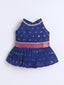 Kid One Woven Peplum Top With Palazzo Set For Girls Navy