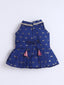 Kid One Woven Peplum Top With Palazzo Set For Girls Navy