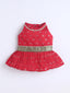 Kid One Woven Peplum Top With Palazzo Set For Girls Red