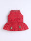 Kid One Woven Peplum Top With Palazzo Set For Girls Red