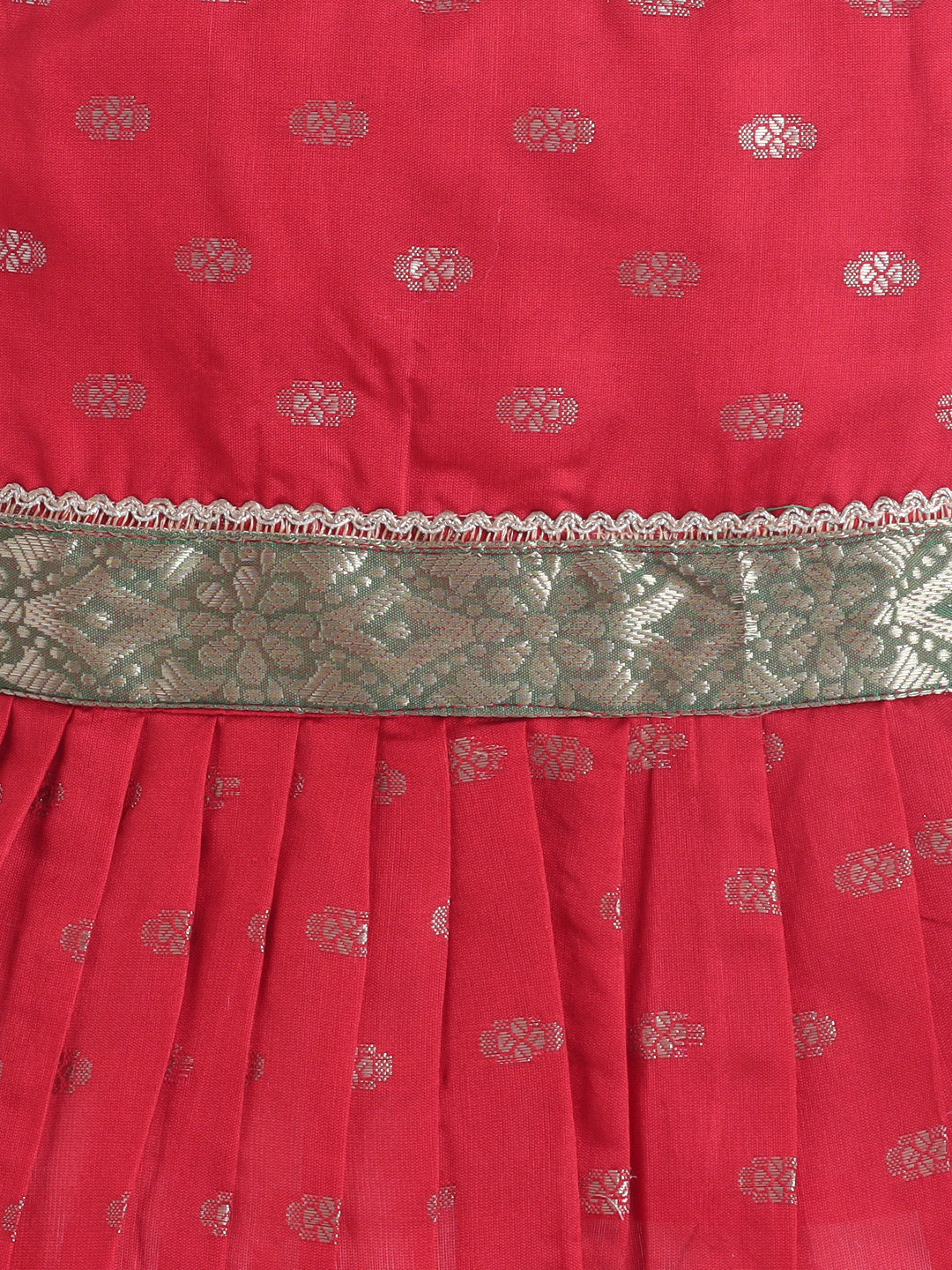 Kid One Woven Peplum Top With Palazzo Set For Girls Red