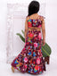 Kid One Sleeveless Floral Print Crop Top With Sharara Set For Girls Wine