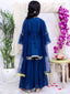 Kid One Ruhani Embroidered Kurti Sharara With Dupatta For Girls Blue