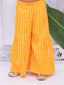 Kid One Sleeveless Printed Cotton Kurta Sharara With Headband Set For Girls Orange