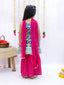 Kid One Sitara Printed Kurti Sharara With Dupatta Set For Girls Pink