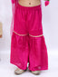 Kid One Sitara Printed Kurti Sharara With Dupatta Set For Girls Pink