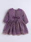 Kid One Woven Full Sleeves Flared Kurti Sharara With Dupatta Set For Girls Purple