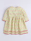 Kid One Floral Full Sleeves Cotton Kurti Sharara With Dupatta Set For Girls Lemon Yellow