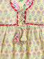 Kid One Floral Full Sleeves Cotton Kurti Sharara With Dupatta Set For Girls Lemon Yellow