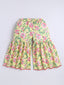 Kid One Floral Full Sleeves Cotton Kurti Sharara With Dupatta Set For Girls Lemon Yellow