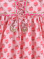 Kid One Floral Full Sleeves Cotton Kurti Sharara With Dupatta Set For Girls Pink