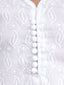 Kid One Chikankari Work Kurti Salwar With Dupatta Set For Girls White