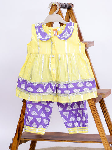 Kid One Sunshine Infants Top With Salwar Set For Girls Yellow