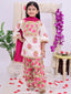 Kid One Floral Printed Kurti Salwar And Dupatta Set With Printed Kurta Pyjama And Jacket Set - Pink