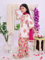 Kid One Phool Bahar Pure Cotton Printed Kurti Salwar With Dupatta For Girls Pink