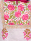 Kid One Phool Bahar Pure Cotton Printed Kurti Salwar With Dupatta For Girls Pink