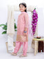 Kid One Mirror Work Embroidered Kurti Salwar With Dupatta Set For Girls Pink