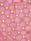 Kid One Mirror Work Embroidered Kurti Salwar With Dupatta Set For Girls Pink