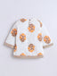 Kid One Infants Phool Bahar Pure Cotton Printed Kurti Salwar With Dupatta For Girls Orange